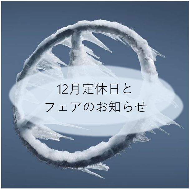 12月定休日とフェアのお知らせ📢